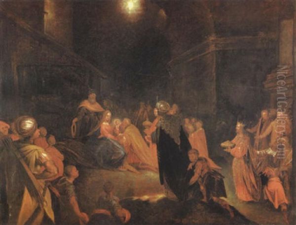 Anbetung Der Heiligen Drei Konige Oil Painting by Aert De Gelder