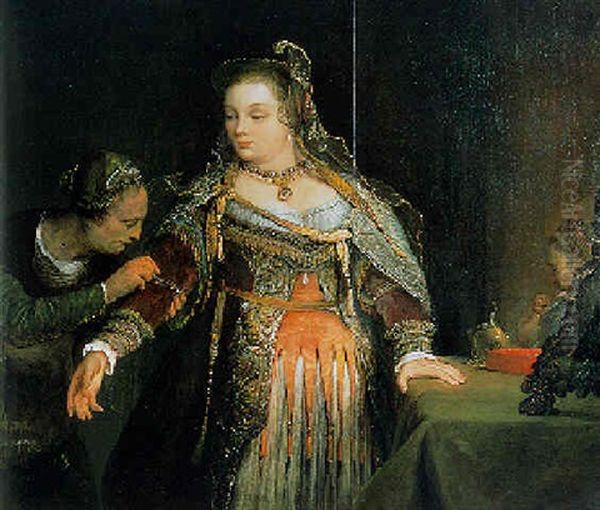 Esther At Her Toilet Oil Painting by Aert De Gelder