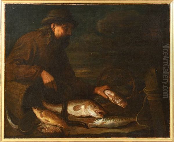 Le Poissonnier Oil Painting by Nicolaes Van Gelder