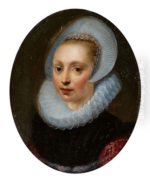 Bildnis Einer Jungen Frau Mit Diademhaube Und Muhlsteinkragen Oil Painting by Gortzius Geldorp