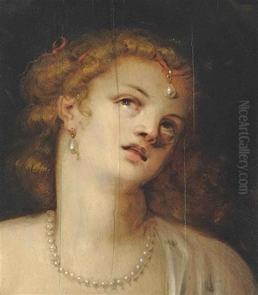 Head Of A Lady, A Fragment Oil Painting by Gortzius Geldorp