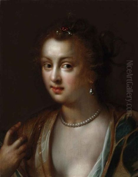 Portrait Of A Lady, As Berenice, Wife Of Ptolomy Iii Of Egypt Oil Painting by Gortzius Geldorp