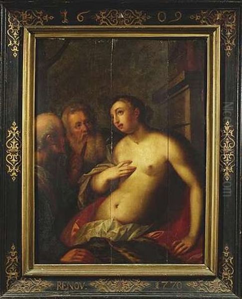 Susanna Und Die Beiden Alten Oil Painting by Gortzius Geldorp