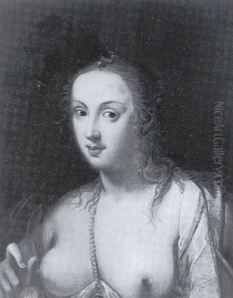 Portrait De Femme Au Collier De Perles Oil Painting by Gortzius Geldorp