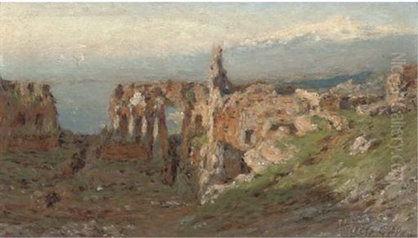 Taormina, Etna Oil Painting by Otto Geleng