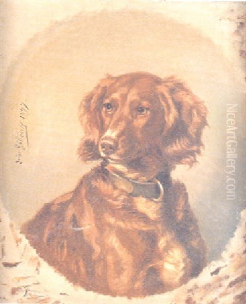 Retrato De Perro Oil Painting by Jules Bertrand Gelibert