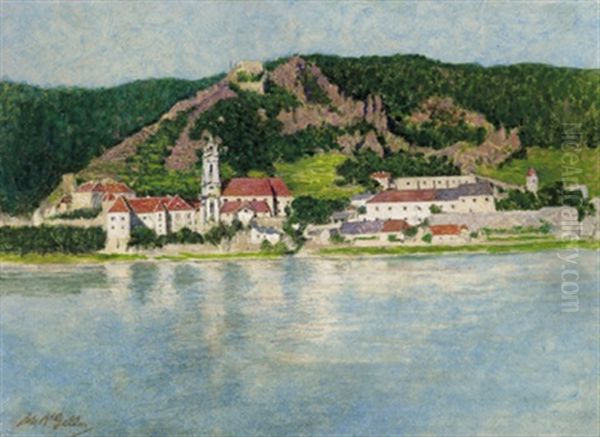 Blick Auf Durnstein Oil Painting by Johann Nepomuk Geller