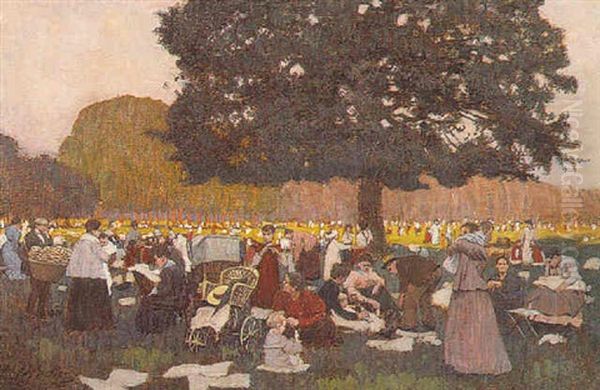 Sonntag Im Prater Oil Painting by Johann Nepomuk Geller