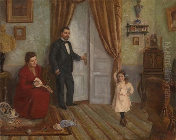 Family Oil Painting by Petr Isakovich Geller