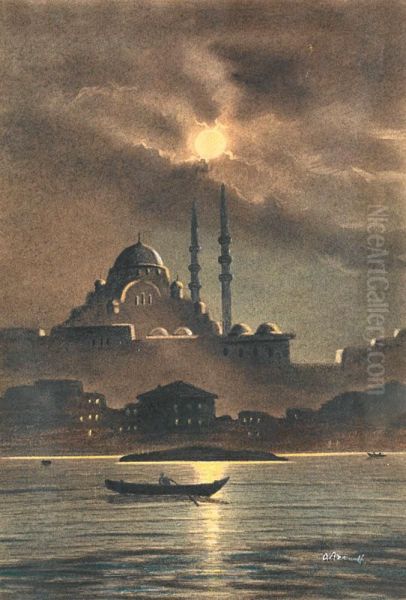 Vue De Constantinople Oil Painting by Onnik Der Azarian