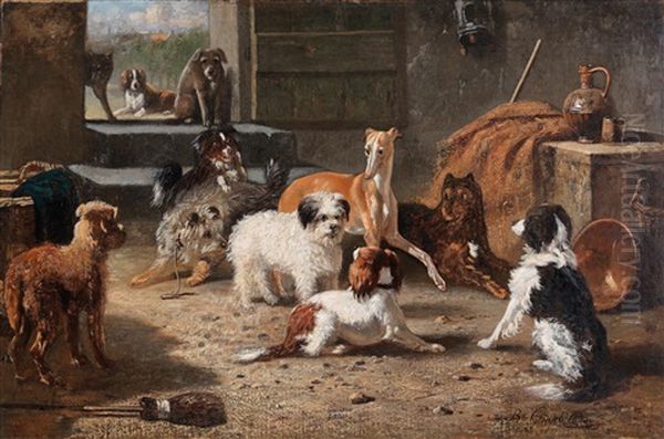 Dogs' Life Oil Painting by Bernard de Gempt