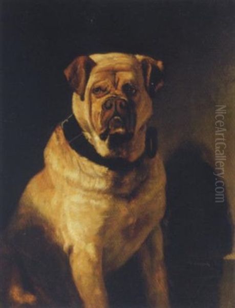 A Mastiff Oil Painting by Bernard de Gempt