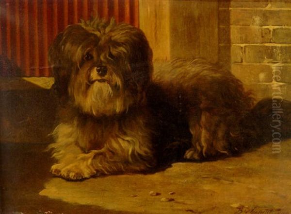 A Tibetan Terrier Oil Painting by Bernard de Gempt