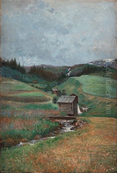 Summer Landscape From Are In The North Of Sweden Oil Painting by Anton Genberg