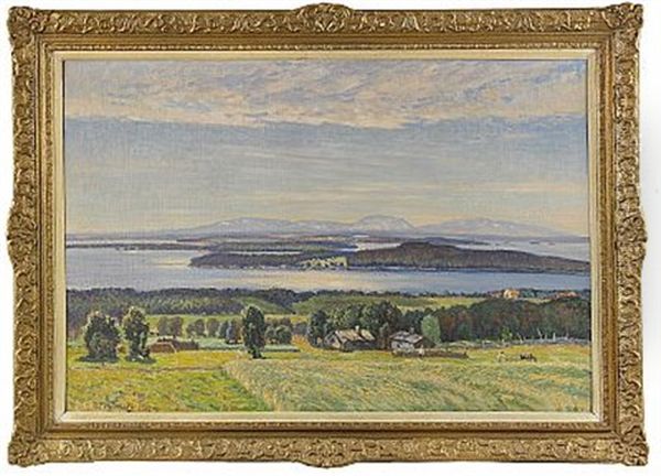 Nordsvenskt Sommarlandskap Oil Painting by Anton Genberg