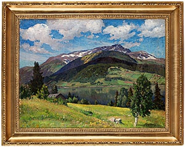 Sommar, Areskutan Oil Painting by Anton Genberg