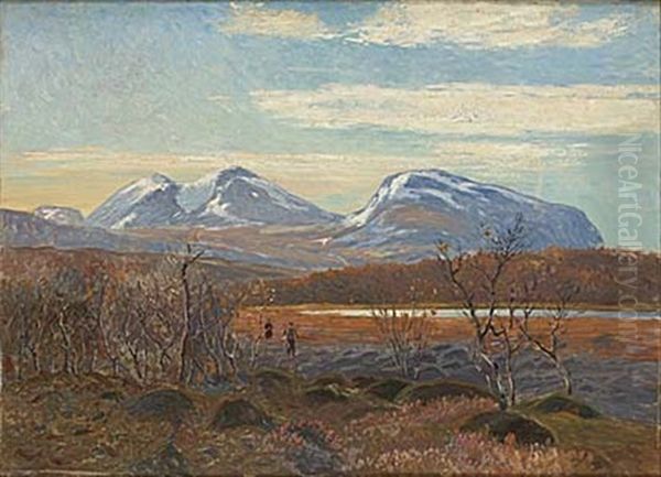 Snasahogarna, Jamtland Oil Painting by Anton Genberg