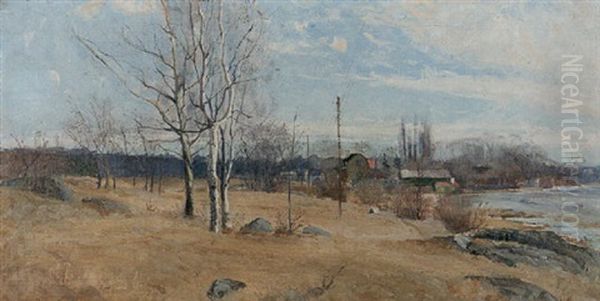 Djurgardsbrunnsviken Oil Painting by Anton Genberg