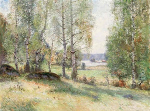 Djursholm Oil Painting by Anton Genberg