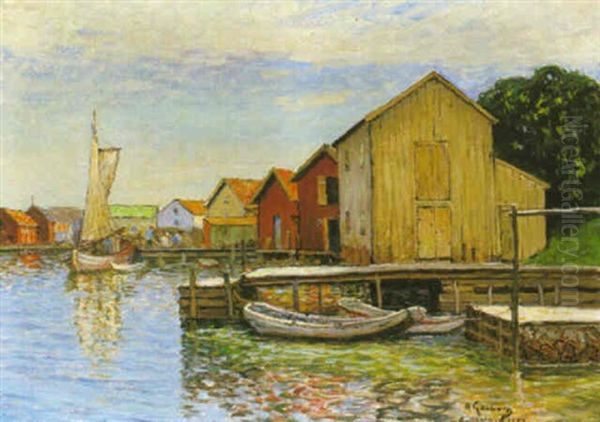 Sjobodar Pa Gullholmen Oil Painting by Anton Genberg