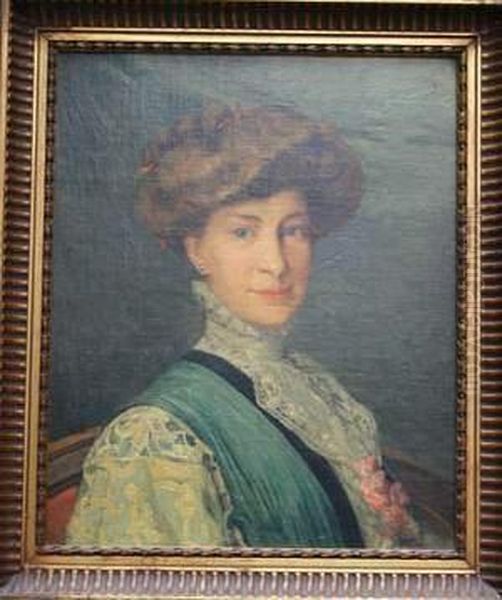 Portrait D'une Elegante Oil Painting by Ernest Azema