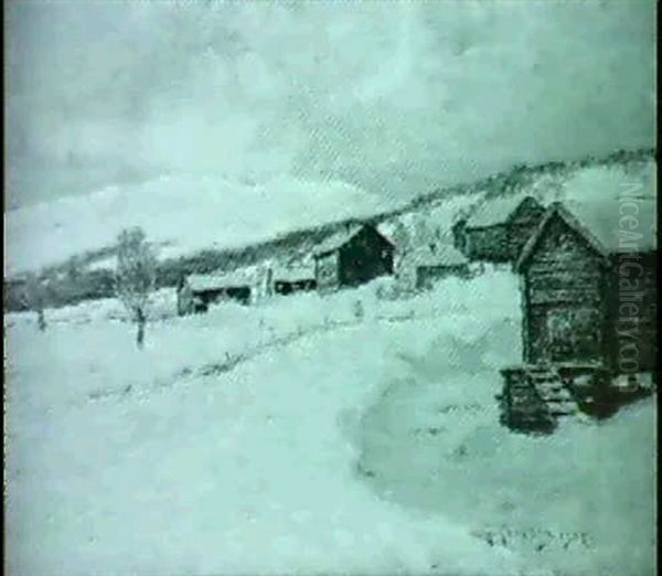 Vinter,norrland Oil Painting by Anton Genberg