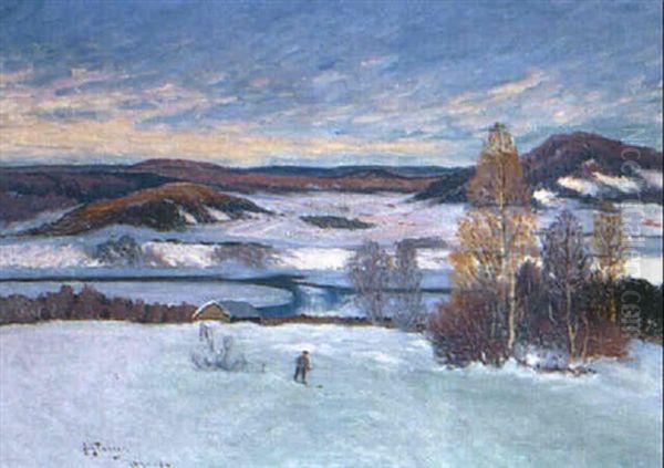 Fjallandskap Oil Painting by Anton Genberg