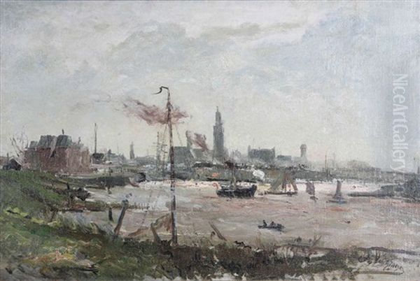 La Rade D'anvers Oil Painting by Jos van Genegen