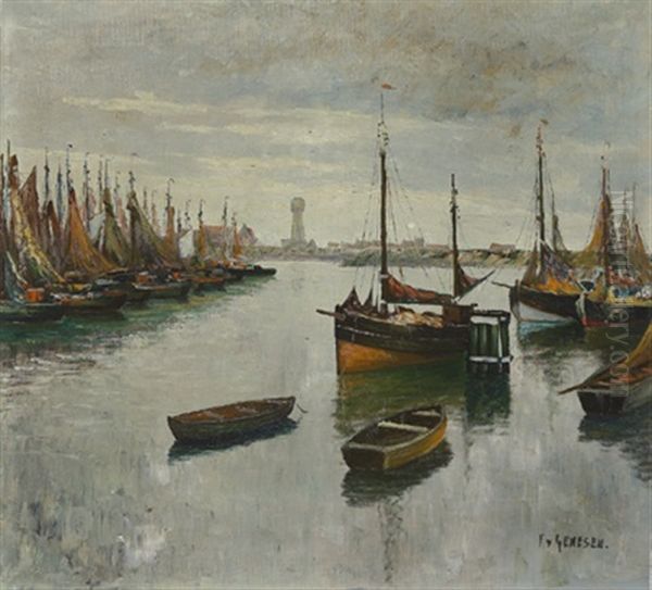 Hafen Von Antwerpen Oil Painting by Frans van Genesen