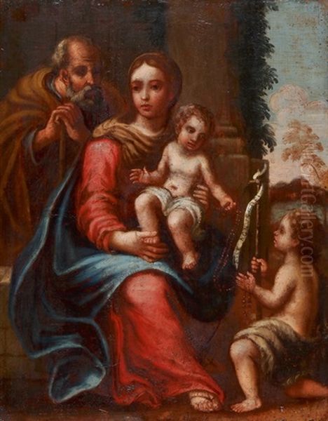 Hl. Familie Mit Johannesknaben Oil Painting by Girolamo Genga