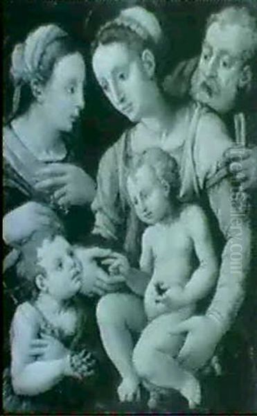 Sainte Famille Et Saint Jean-baptiste Oil Painting by Girolamo Genga