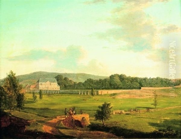 Vue D'un Chateau Et De Son Parc Oil Painting by Jean Baptiste Francois Genillion