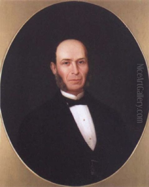 An Oval Portrait Of A Louisiana Gentleman Oil Painting by John Genin