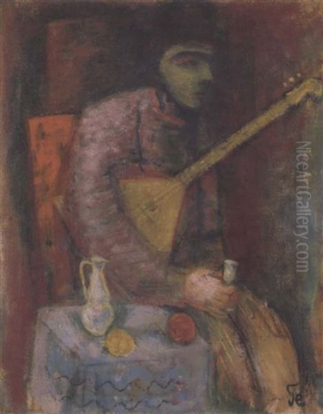 Balalaikaspieler Oil Painting by Robert Genin