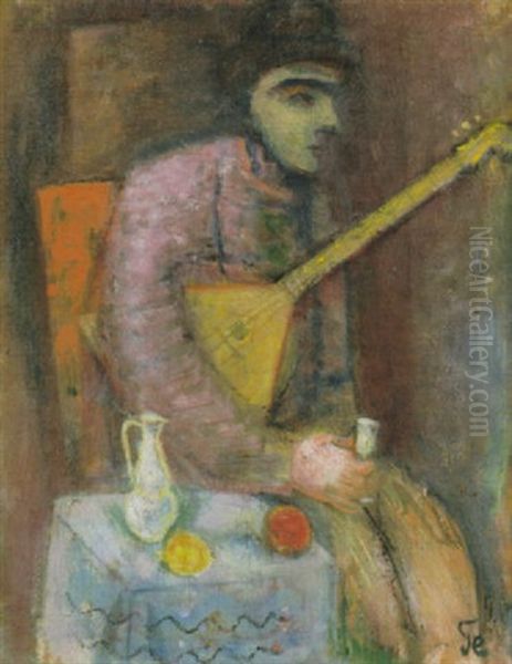 Balalaikaspieler Oil Painting by Robert Genin