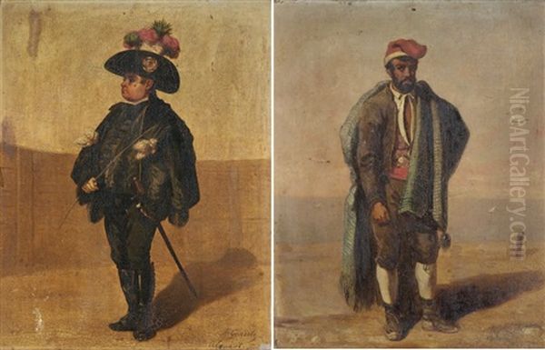 Alguasil (+ Portrait De Sevillan; Pair) Oil Painting by Alfred Andre Geniole