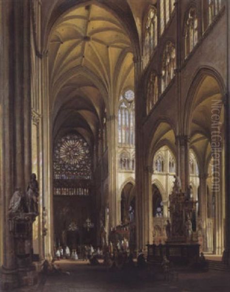 Interieur De La Cathedrale D'amiens by Jules Victor Genisson