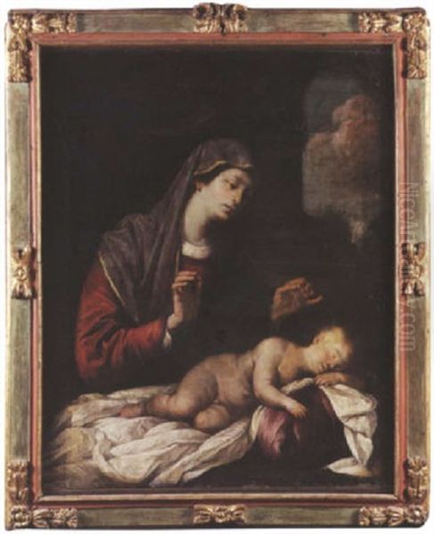 La Vierge A L'enfant Oil Painting by Benedetto Gennari the Elder