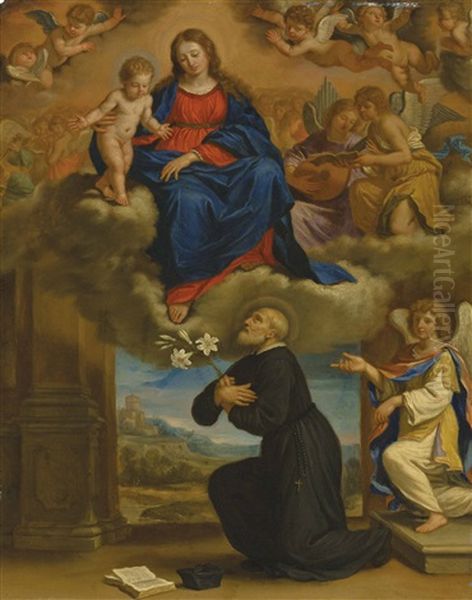 The Vision Of Saint Filippo Neri Oil Painting by Benedetto Gennari the Younger