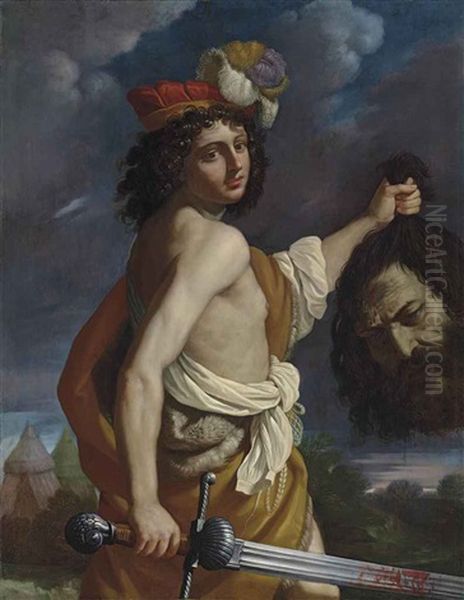 David With The Head Of Goliath Oil Painting by Benedetto Gennari the Younger