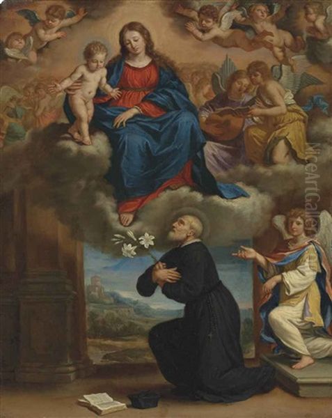 The Vision Of Saint Filippo Neri Oil Painting by Benedetto Gennari the Younger