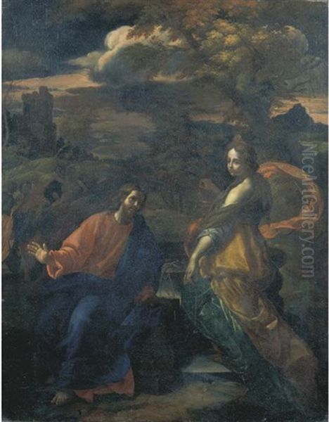 Cristo E La Samaritana Al Pozzo Oil Painting by Benedetto Gennari the Younger