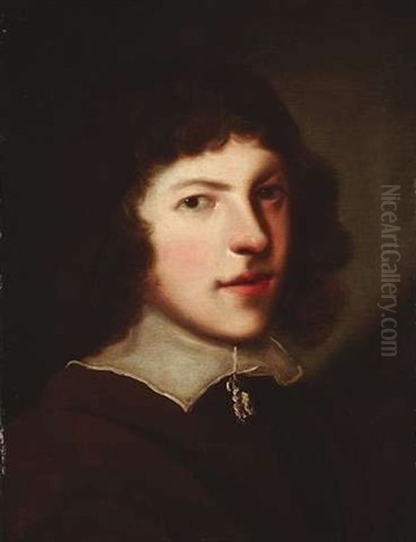 Bildnis Eines Jungen Mannes Mit Weisem Kragen Oil Painting by Benedetto Gennari the Younger