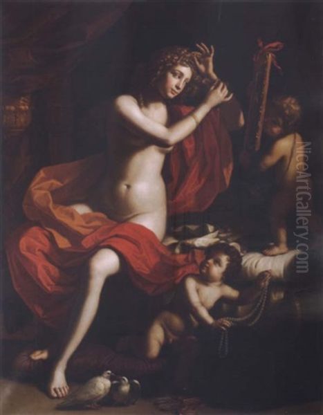 Venus At Her Toilet Oil Painting by Benedetto Gennari the Younger