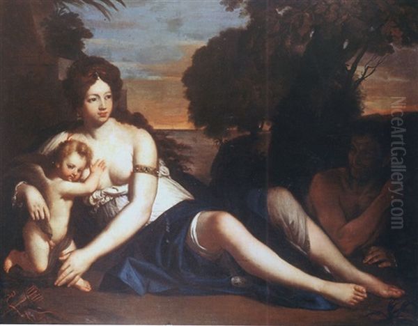 Venus Et L'amour Oil Painting by Cesare Gennari