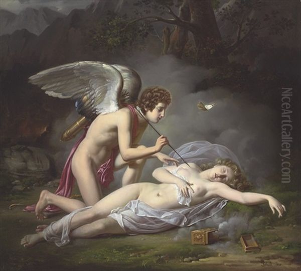 L'amour Et Psyche Oil Painting by Michel Philebert Genod