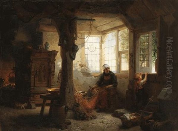 Blankeneser Fischerstube Oil Painting by Johann Martin Gensler