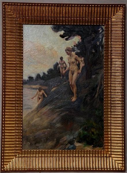 Nudes Bathing Oil Painting by Lillian Genth