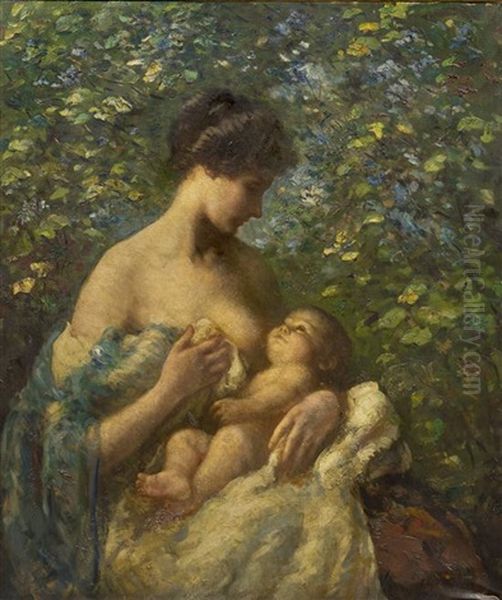 Mother And Child Oil Painting by Lillian Genth