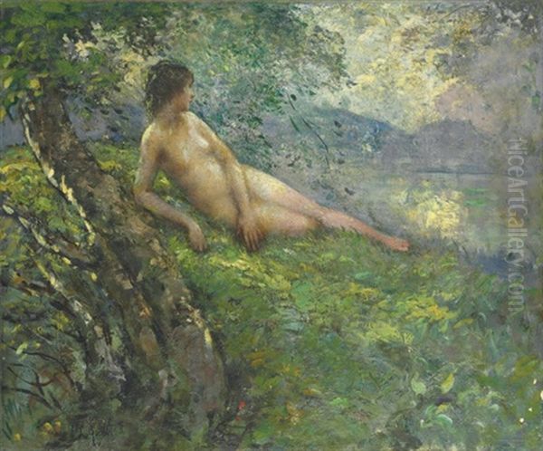 Nude By A Stream by Lillian Genth